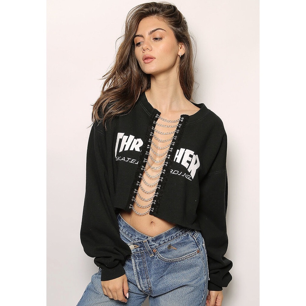 THRASHER CREWNECK - CUSTOM REWORKED VINTAGE - NWT